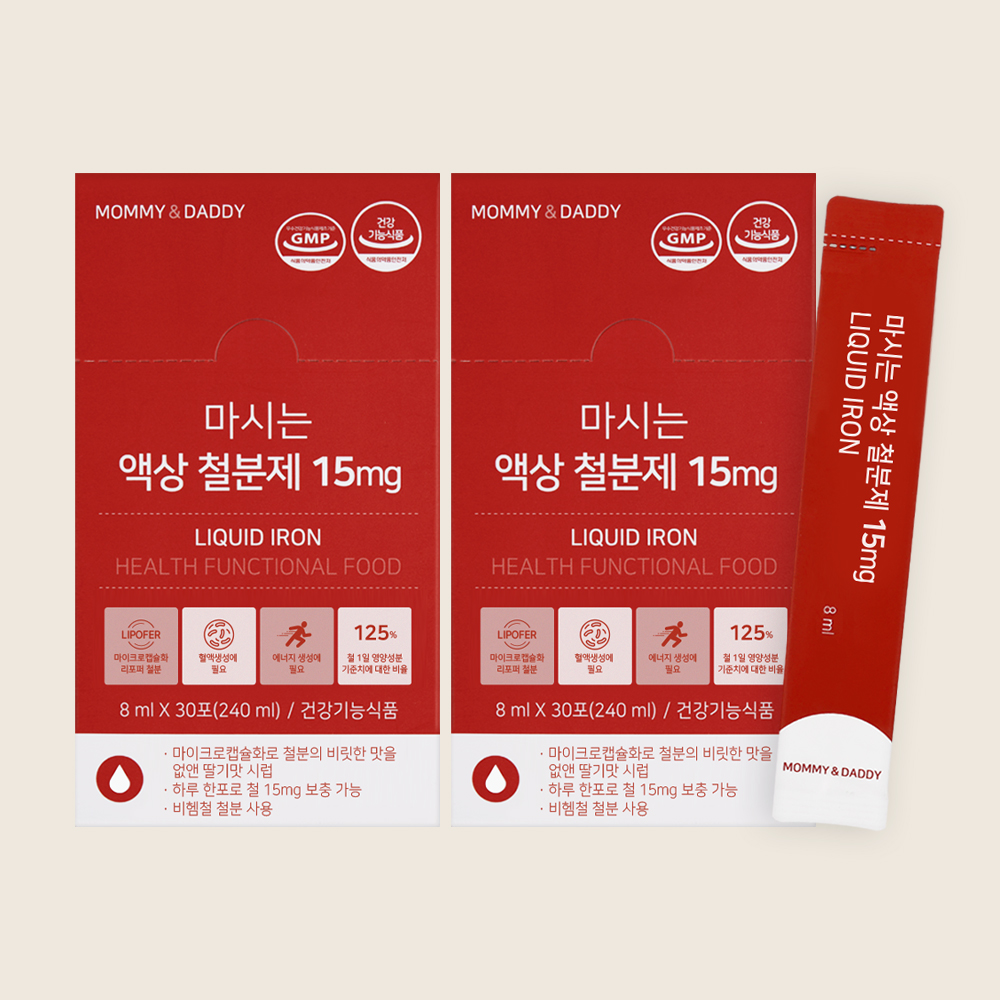 액상 철분제 비헴철 여성 청소년 철분 영양제 15mg 30포, 2개