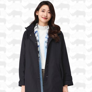 PAT 피에이티 여성 패딩 안감 스냅 여밈 하이넥 중기장 코트 1L21101