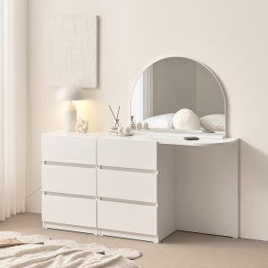 보루네오 마르체 모어 E0 라운드 서랍장 콘솔 화장대 세트 BHS024C