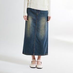 스파오 경량 데님 롱 스커트 SPWJE26G01