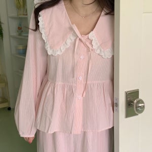 스트라이프 벨 잠옷세트 파자마 공주 빅카라 잠옷 파티 홈웨어