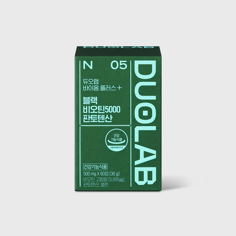 듀오랩 <b>5000mcg</b> 고함량 <b>비오틴</b> 판토텐산 60캡슐, 1개