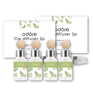 오도르 송풍구형 카 디퓨저 차량용 방향제 모링가, 17ml, 4개