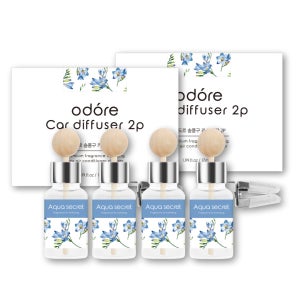 오도르 송풍구형 카 디퓨저 차량용 방향제 아쿠아시크릿, 17ml, 4개
