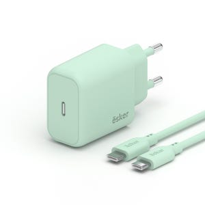 에스커 GaN PD PPS C타입 컬러 초고속충전기+USB CTOC케이블 25W(1포트)