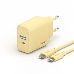 에스커 GaN PD PPS C타입 컬러 초고속충전기+USB CTOC케이블 25W(2포트)