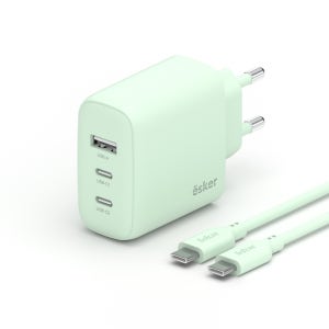 에스커 GaN PD PPS C타입 컬러 초고속충전기+USB CTOC케이블 65W(3포트)