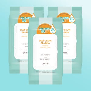 포인트앤 딥 클린 올킬 클렌징티슈 / 약산성 저자극 모공 메이크업 세정 80매, 3개