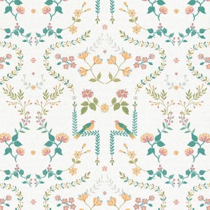 LX벽지 베스티 실크벽지 82584-01 화이트 가든 1롤(5평) 플로럴 가든 패턴 무늬