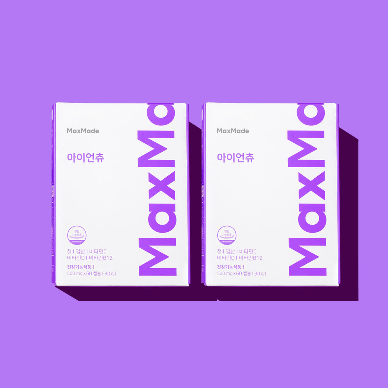 <b>맥스메이드</b> 아이언츄 츄어블 어린이 철분제 유아 철분젤리 60캡슐, 2개