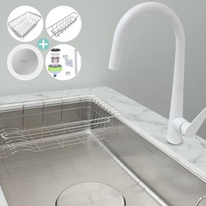 백조씽크 깜뽀르테 860세트 엠보코팅 사각싱크볼 씽크볼 주방싱크볼 교체