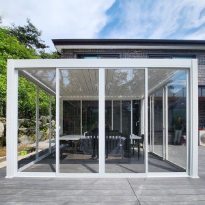 태양광 LED 파고라 바베큐장 3x3M 썬룸형 투명 PC 무료방문조립