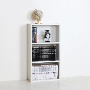 모던D170 슬림 만화 소설 책장 400x170x725mm, 3단, 크림화이트