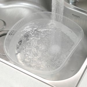 국산 깔끔한 싱크대 설거지통 반타원 1개 사각 세척볼 투명설거지통 대야
