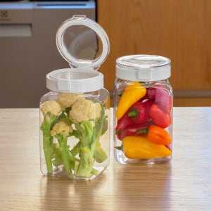 실리쿡 버튼 원터치 1400ml 1개 냉장고 정리 보관용기 시리얼통 곡물통 간식 견과류 보관통