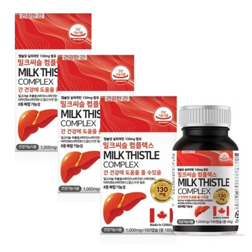 힐링팩토리 활력 밀크씨슬 컴플렉스 1000mg 180캡슐 x3통
