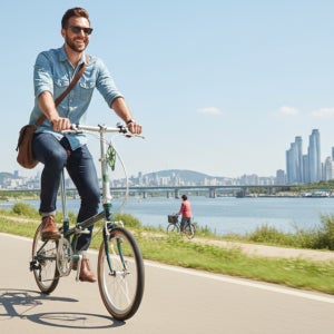 다혼 보드워크 D8 Plus - 8단 기어, 델텍 케이블, 9단 10단 지원, 클래식 스타일 크로몰리 접이식 미니벨로,레이싱 그린 도로용타이어 반조립