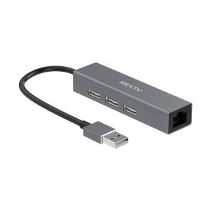 [이지넷유비쿼터스] 래마돈 UH133LAN USB 유선 랜카드 어댑터 3포트 허브 WOL 지원