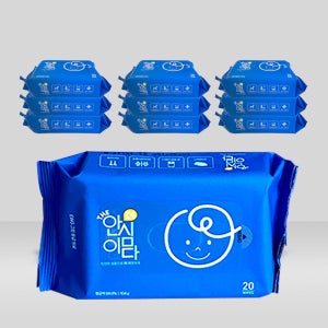 [휴대용] 더 안심이다 항균 물티슈 휴대용 20매입 x 20개
