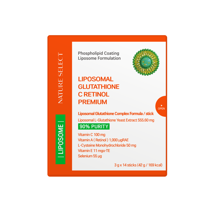 <b>네이처셀렉</b> 리포좀 글루타치온C 레티놀 인지질코팅 순수함량 500mg 분말 42g, 1개
