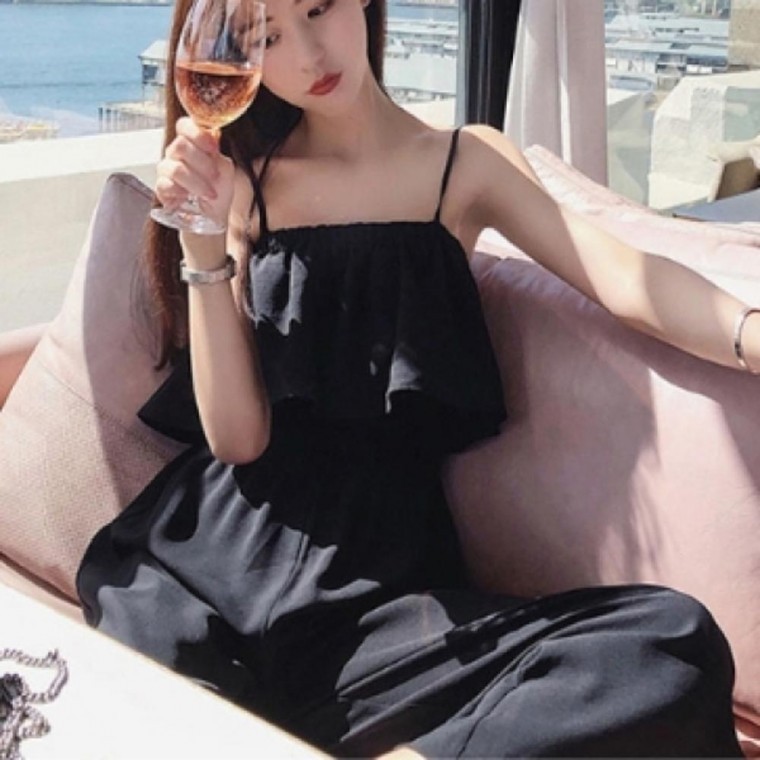 여름 바캉스룩 나시 패션 휴양지룩 점프수트 끈 프릴 바캉스 해외여행원피스