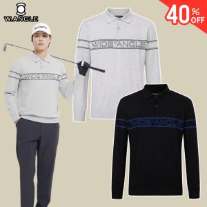 와이드앵글 남성 골프웨어 남자 골프 카라 니트 티셔츠 보더라인 폴로 스웨터 WMP25K31