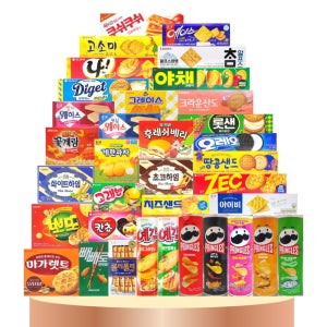 소형 과자 35종-B 세트 회사 사무실 탕비실 학교 어린이 학생 단체선물 대용량 다과 간식