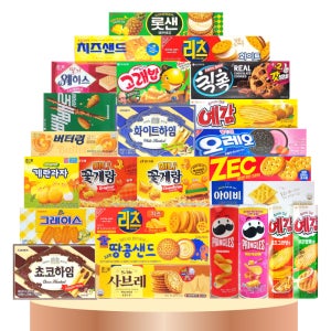 소형 과자 25종-A 세트 회사 사무실 탕비실 학생 학교 대용량 스낵 간식 다과 비스킷