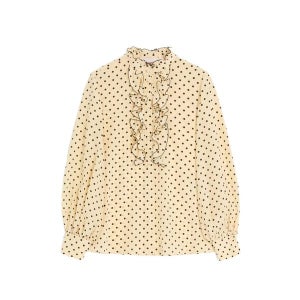 VALENTINO GARAVANI 폴카 도트 프린트 셔츠 BAB7J49DW R8E BIRCH BLACK 뉴트럴