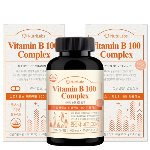 <b>뉴트리</b>랩스 비타민B 100 콤플렉스 1,650mg x 90정 (2개)