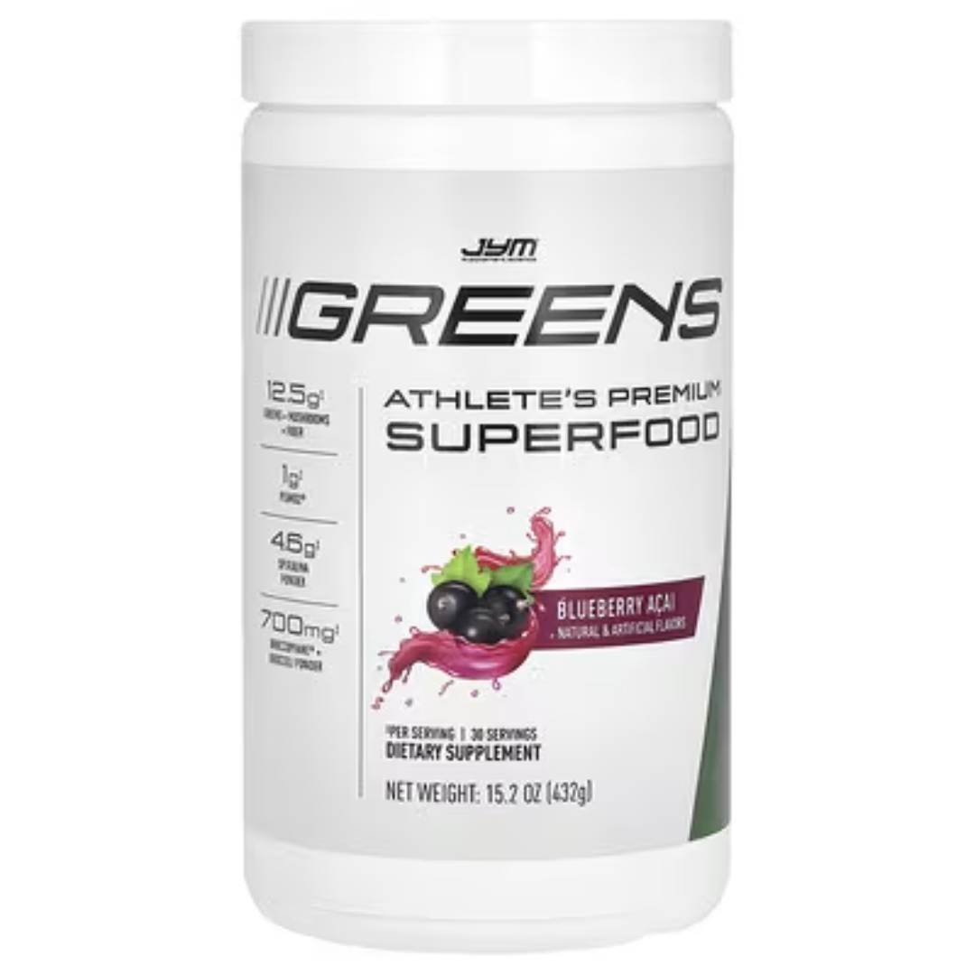 <b>JYM Supplement Science</b> Greens 슈퍼 푸드 블루베리 아사이 432g