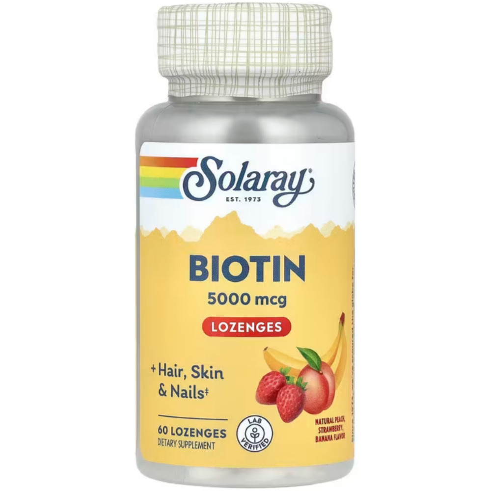 Solaray Biotin <b>비오틴 5000mcg</b> <b>로젠지</b> <b>60</b>정