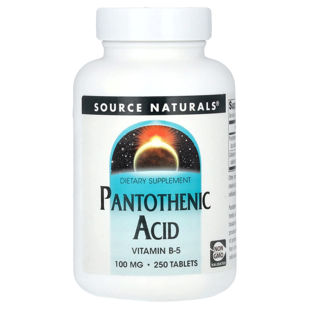 소스내추럴 판토텐산 비타민B5 100mg 250정 칼슘 함유