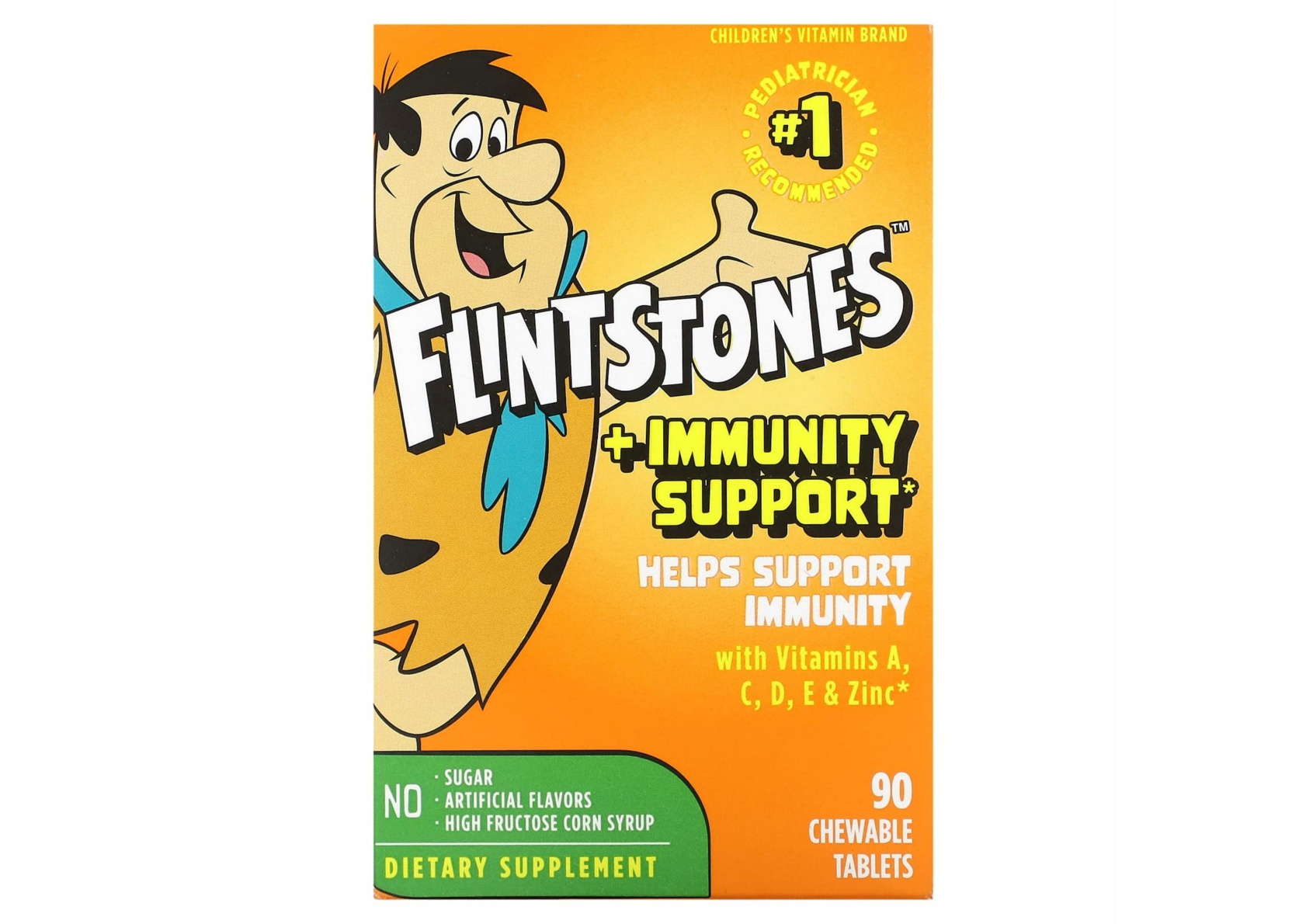 플린트스톤 어린이 <b>멀티비타민</b> 플러스 <b>이뮤니티 서포트</b> 90츄어블정