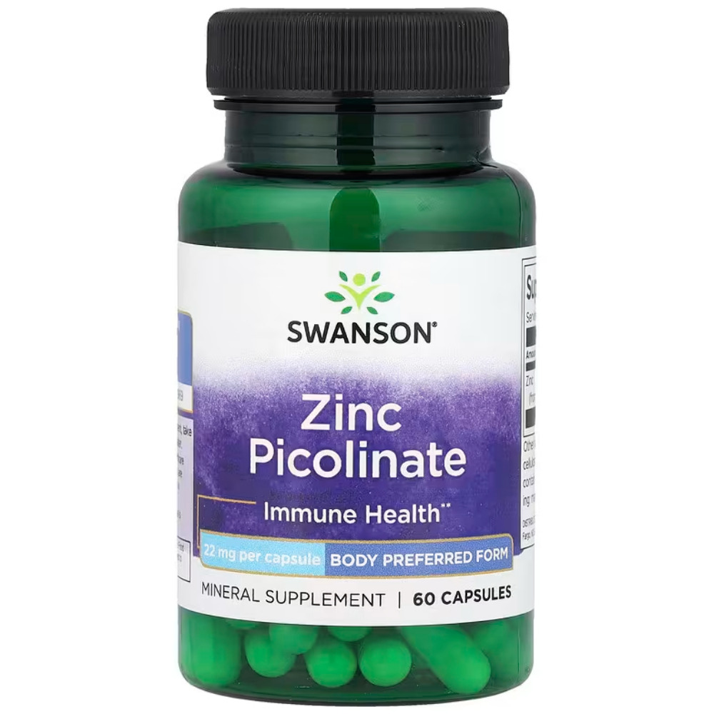Swanson Zinc Picolinate <b>징크</b> 아연 <b>피콜리네이트</b> 22mg 60정