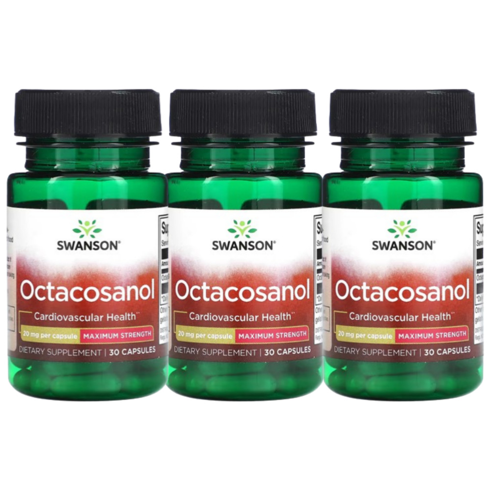 Swanson <b>Octacosanol</b> 옥타코사놀 20mg 30정 3개