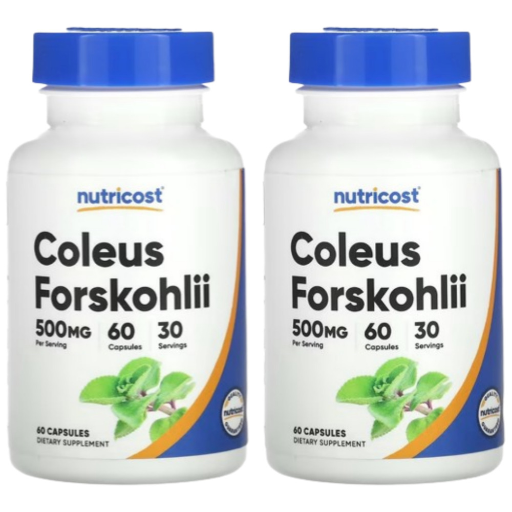 Nutricost <b>Coleus Forskohlii</b> 콜레우스 포스콜리 500mg 60정 2개