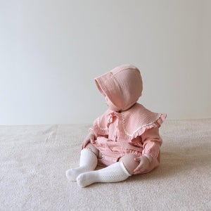 아기옷 외출복 백일 6개월 10개월 아기 봄 외출복 빅카라 면 여자아기 바디슈트