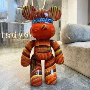 세라믹 레인보우 대형 베어브릭스 오브제 인테리어 아트토이 브릭베어1000 피규어 세라믹 카페포토존