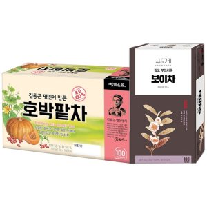 쌍계 잠잘오는 마시는 카페 물대신 건강 tea 차 보이차100입 호박팥차100입 1세트