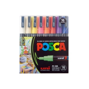 유니 포스카 마카펜 세트 3M 16색 / PC-3M 16C