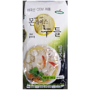 몬 김치말이 가락 쟁반 콩 잔치 비빔 고기 국수 면 라이스 누들 쌀국수 250g 1개