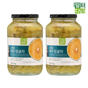 초록원 잠잘오는 업소용 마시는 전통 건강 tea 차 대용량 제주청귤차 1kg 1개입 2개