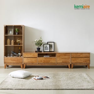 케미에르 바크로 고무나무원목 2700 TV 거실장SET KFZ-235
