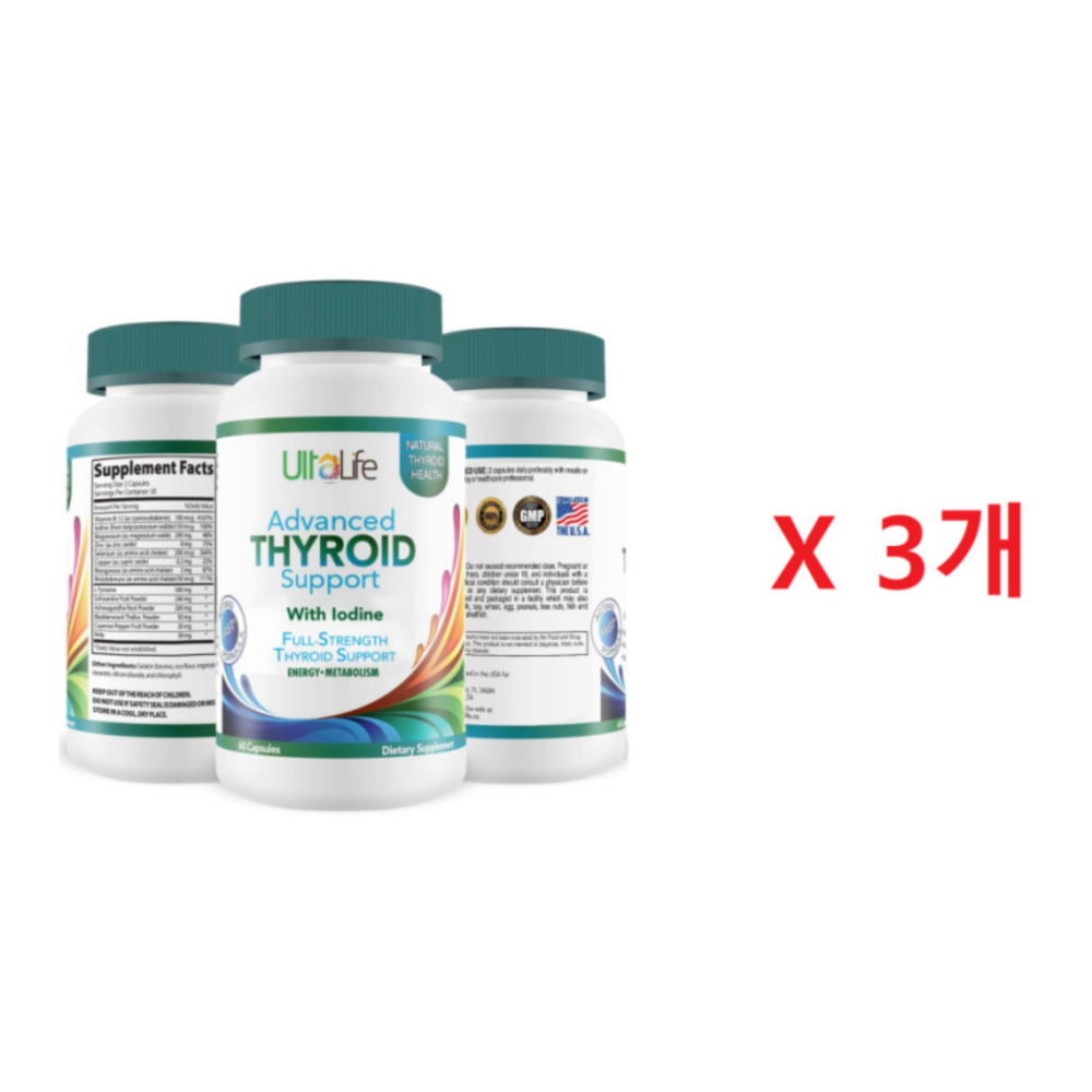 <b>울타</b> 라이프 싸이로드 <b>요오드</b> ULTALIFE Thyroid Support 60캡슐 x3개