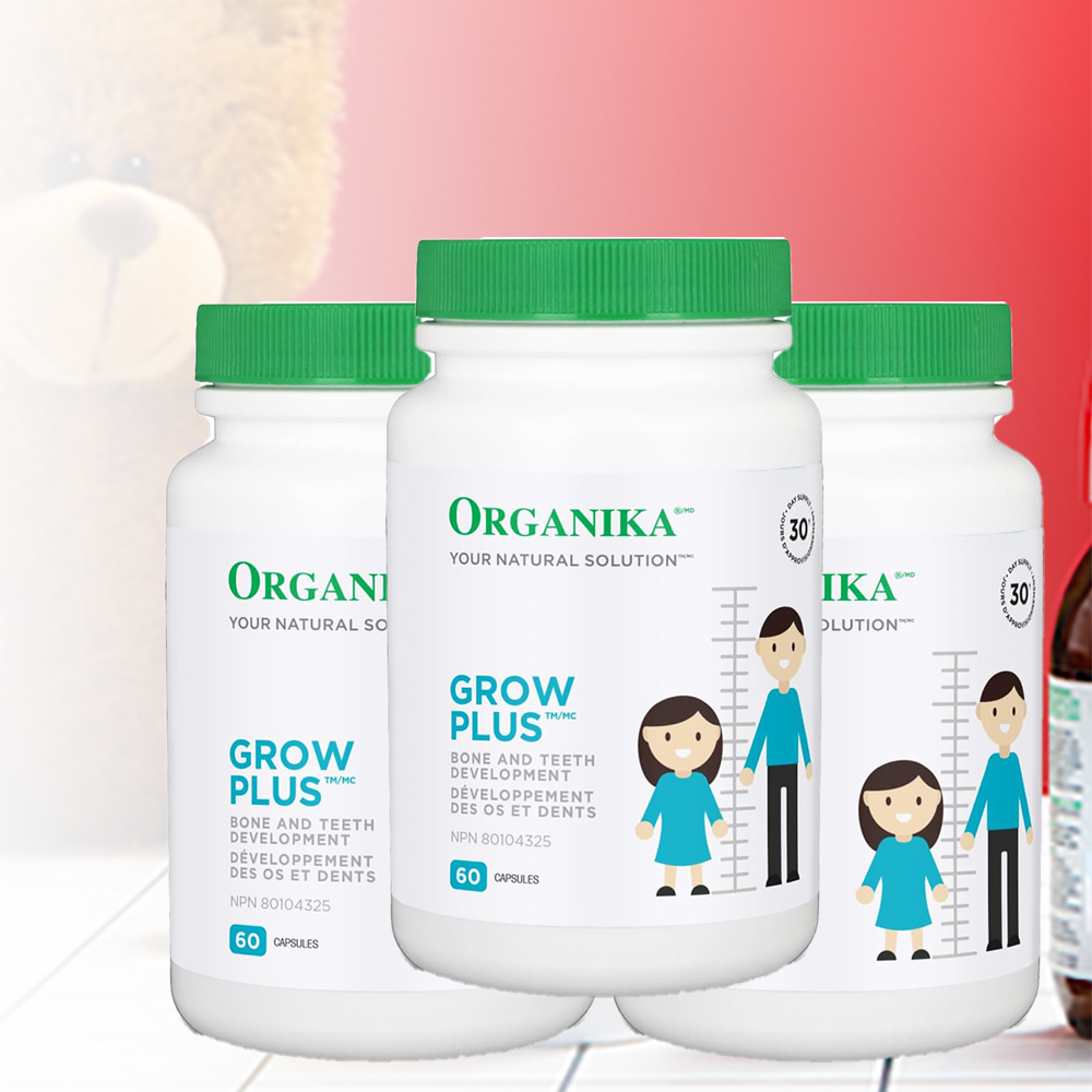 <b>Organika</b> <b>오가니카</b> 그로우 플러스 어린이 청소년 키 비타민 60캡슐X3개