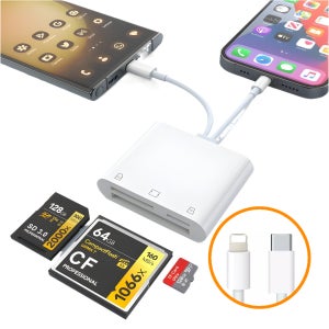 C타입+라이트닝 3in1 CF카드 리더기 SD MicroSD 8핀 아이폰 갤럭시 TF카드