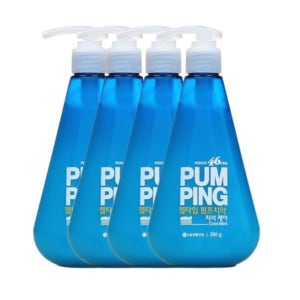 페리오 치아건강 펌핑치약 스피아민트향 285g 4개