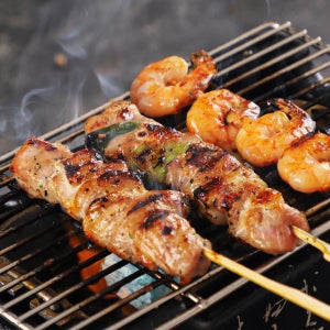 야끼꼬치 닭꼬치 염통 파닭 새우 모듬 캠핑음식 요리 숯불 구이 메뉴