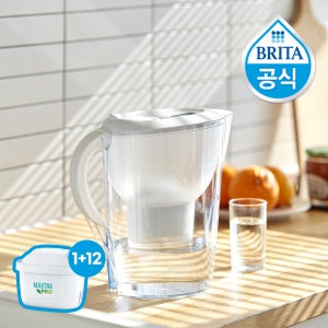 브리타 정수기 마렐라XL 3.5L 화이트+기본필터 1입+추가필터 12입 (1년 구성팩)